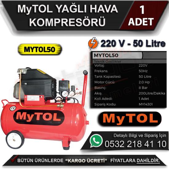 Mytol 2 Hp 50 Litre Yağlı Hava Kompresörü Mytol50